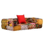 Set Divano Modulare 6 pz in Tessuto Motivo Patchwork