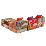 Set Divano Modulare 14 pz in Tessuto Motivo Patchwork