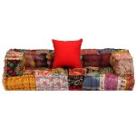 Set Divano Modulare 6 pz in Tessuto Motivo Patchwork