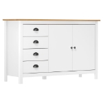 Credenza Hill Range Bianca 130x40x80 cm in Legno di Pino
