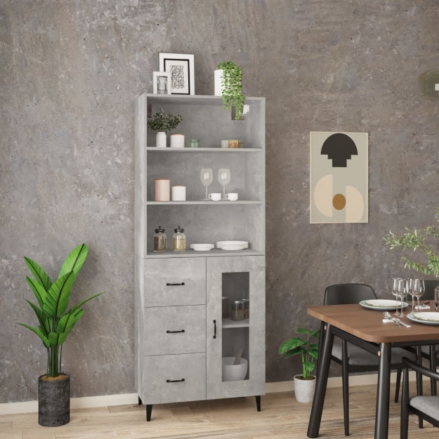 MiCasa Italia. Credenza Grigio Cemento in Legno Multistrato