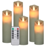 Set Candele Elettriche LED 5 pz con Telecomando Bianco Caldo
