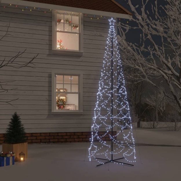 Albero di Natale a Cono Bianco Freddo 1400 LED 160x500 cm