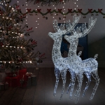 Renne di Natale XXL in Acrilico 250 LED 2pz 180cm Bianco Freddo