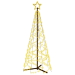 Albero di Natale a Cono Bianco Caldo 200 LED 70x180 cm