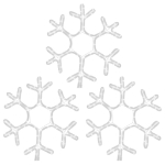Figura Natalizia Fiocco di Neve LED 3 pz Bianco Caldo 38x37 cm