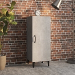 Credenza Grigio Cemento 34,5x34x90 cm in Legno Multistrato