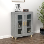 Credenza Grigio Sonoma 69,5x34x90 cm in Legno Multistrato