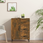 Credenza Rovere Fumo 69,5x34x90 cm in Legno Multistrato