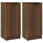 Credenze 2 pz Rovere Marrone 30x30x70 cm in Legno Multistrato