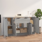 Credenze 3 pz Grigio Sonoma in Legno Multistrato