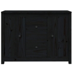 Credenza Nera 100x35x74 cm in Legno Massello di Pino