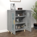 Credenza Grigio Sonoma 69,5x34x90 cm in Legno Multistrato