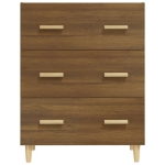 Credenza Rovere Marrone 70x34x90 cm in Legno Multistrato