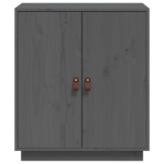 Credenza Grigia 65,5x40x75 cm in Legno Massello di Pino