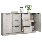 Credenze 2 pz Grigio Cemento 60x30x70 cm in Legno Multistrato