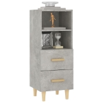 Credenza Grigio Cemento 34,5x34x90 cm in Legno Multistrato