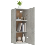 Mobile Pensile Muro Grigio Cemento 34,5x34x90 Legno Multistrato