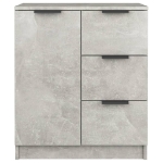 Credenze 2 pz Grigio Cemento 60x30x70 cm in Legno Multistrato