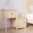 Comodino 79,5x38x65,5 cm in Legno Massello di Pino