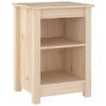 Comodini 2 pz Grigi 40x35x55 cm in Legno Massello di Pino