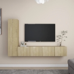 Set Porta TV 4 pz Rovere Sonoma in Truciolato