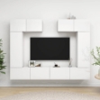 Set Mobile TV 6 pz Bianco Lucido in Truciolato
