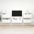Set Mobile TV 7 pz Bianco Lucido in Truciolato