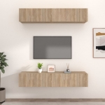 Mobili TV 4 pz Rovere Sonoma 80x30x30 cm in Legno Multistrato