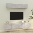 Set di Mobili Porta TV 4 pz Grigio Cemento in Legno Multistrato