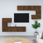 Mobile Porta TV a Parete Rovere Marrone in Legno Multistrato