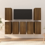 Mobili TV 7 pz Rovere Marrone 30,5x30x60cm in Legno Multistrato