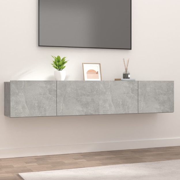 Mobili Porta TV 2pz Grigio Cemento 80x30x30cm Legno Multistrato