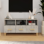 Mobile Porta TV Grigio Cemento 102x36x50cm in Legno Multistrato