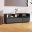 Mobile TV Grigio 140x37x50 cm in Legno Massello di Pino