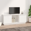 Mobile Porta TV Bianco 110,5x35x44 cm in Legno Massello di Pino