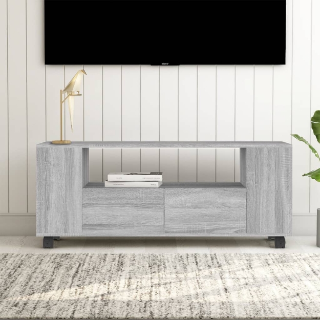 Mobile TV Grigio Sonoma 120x35x43 cm in Legno Multistrato