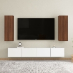 Mobili TV 2 pz Rovere Marrone 30,5x30x90cm in Legno Multistrato