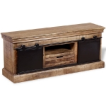 Mobile TV 2 Porte Scorrevoli Legno Massello Mango 100x40x45 cm