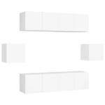 Set Mobile TV 6 pz Bianco in Truciolato