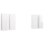 Mobili TV Bianco Lucido 4 pz 30,5x30x90 cm in Truciolato