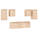 Mobili Porta TV 6 pz in Legno Massello di Pino