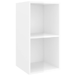 Armadietto da Parete per TV Bianco Lucido 37x37x72cm Truciolato