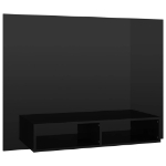 Mobile Porta TV a Muro Nero Lucido 120x23,5x90cm Truciolato