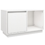 Mobile Porta TV Bianco 74x35x44 cm in Legno Massello di Pino