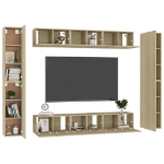 Set Porta TV 10 pz Rovere Sonoma in Truciolato