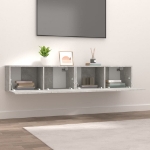 Mobili Porta TV 2pz Grigio Cemento 80x30x30cm Legno Multistrato