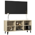 Mobile TV con Gambe in Metallo Rovere Sonoma 103,5x30x50 cm