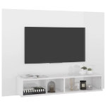 Mobile Porta TV a Muro Bianco Lucido 120x23,5x90cm Truciolato