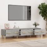 Mobile Porta TV Grigio Cemento 150x34,5x30 cm Legno Multistrato